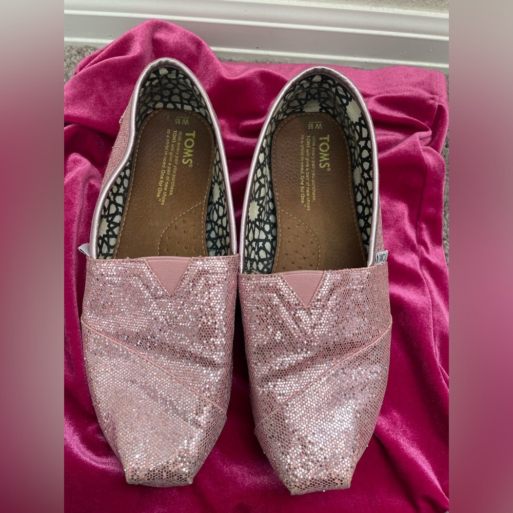 Pink Glitter Toms